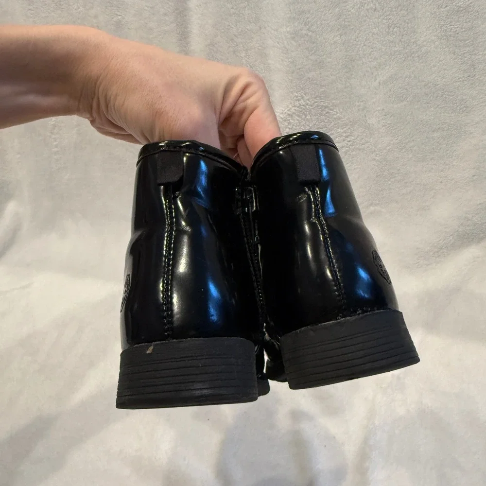 OshKosh Bgosh Kids Black Kitten Face Ankle Boots Size 9‎